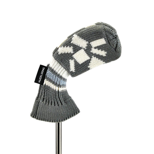 HUGELOONG Golf iron cover knit gray / white #6 the number on the top