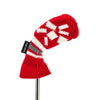 HUGELOONG Golf iron cover knit red / white #6 the number on the top