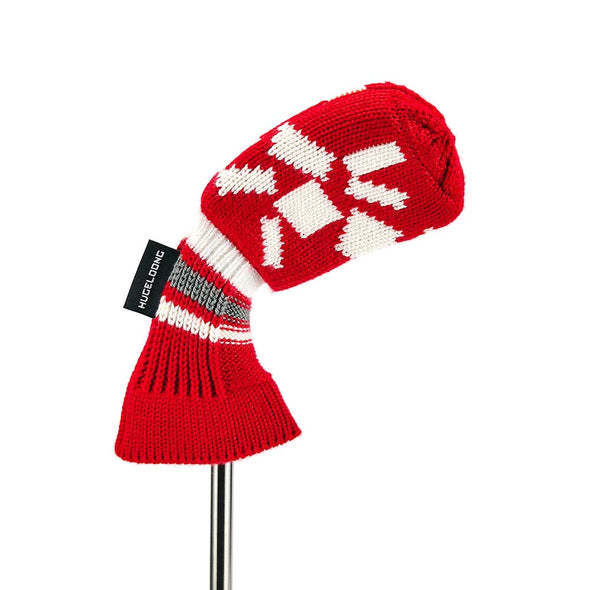 HUGELOONG Golf iron cover knit red / white #6 the number on the top