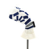 HUGELOONG Golf iron cover knit white / navy #6 the number on the top