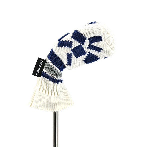 HUGELOONG Golf iron cover knit white / navy #6 the number on the top