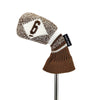 HUGELOONG Classic knit golf iron cover brown / white #6 ( the numbers on the both side )