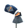 HUGELOONG Fashion golf iron cover knit  navy / orange / white #7   ( the number on the both side & the top )