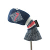 HUGELOONG Fashion knit golf iron cover #7 navy / pink / white ( the number on the both side & the top )